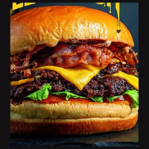 Burger Le Smash, bacon de bœuf et cheddar fondu