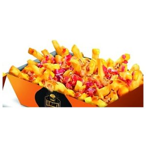 Frites cheddar, oignons frits et bacon du Miam's